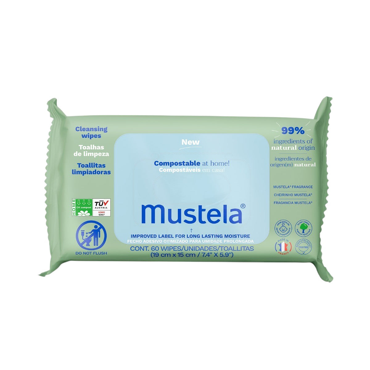 Mustela Baby Wipes, 60 Wipes